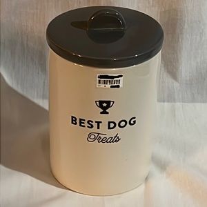 “BEST DOG Treats”-ceramic dog treat canister w/gasket for super fresh treats